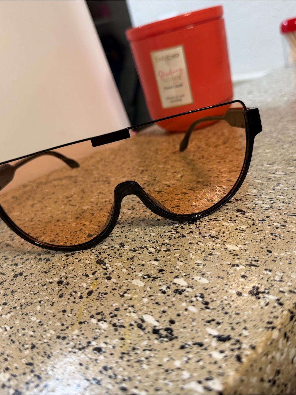 Women’s Fashion Shield Sunglasses - Brown Lens